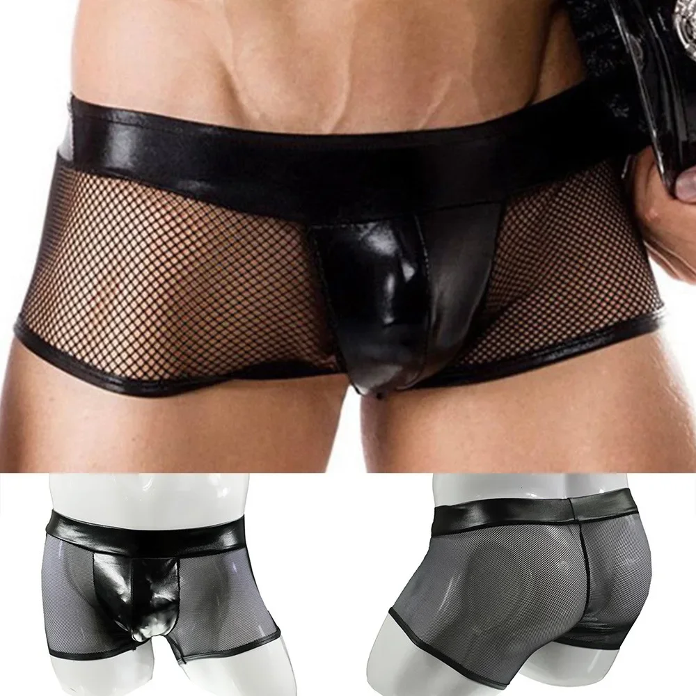 Men Sexy Underwear Faux Leathe - Bamboo Fiber Trunk 리뷰 및 가격