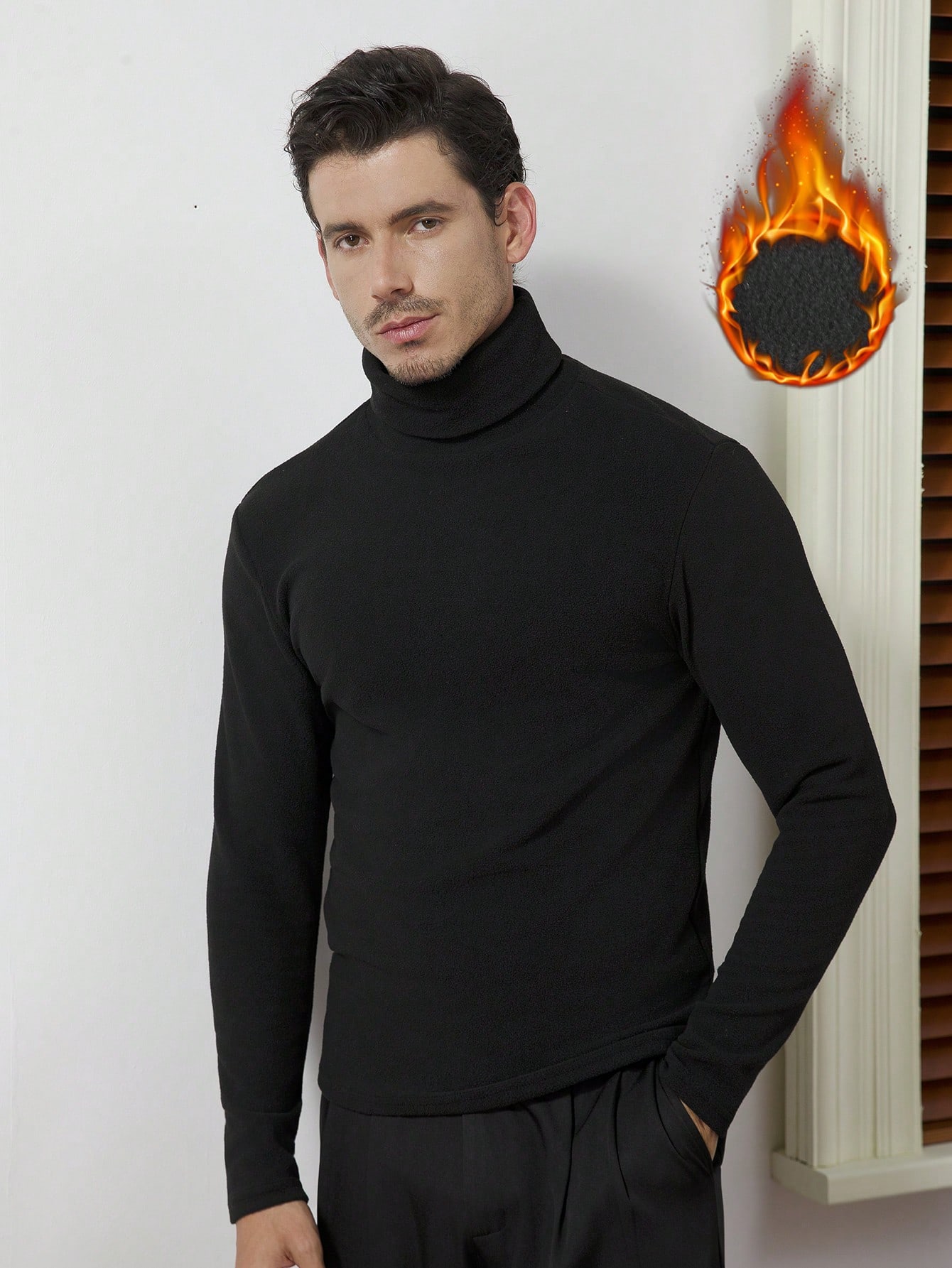 Men's Black High-Neck Long Sle - Base Layer Top 리뷰 및 가격