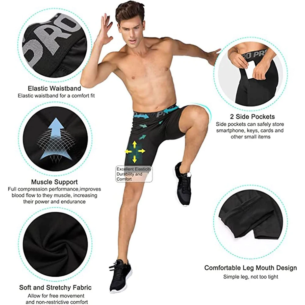 Mens Gym Shorts with Pockets W - Compression Shorts Athletes 리뷰 및 가격
