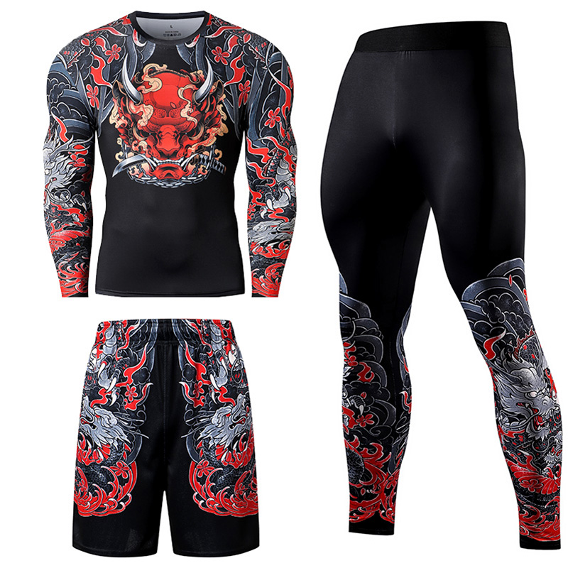2/3PCS Men Jiu jitsu Tracksuit - Compression Long Pant 리뷰 및 가격