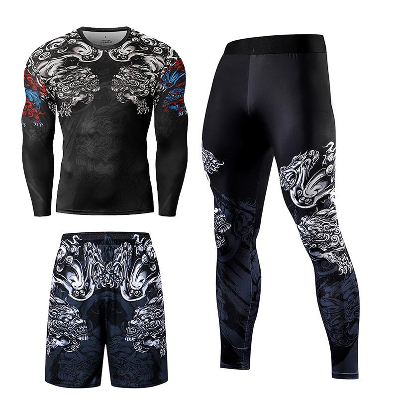 2/3PCS Men Jiu jitsu Tracksuit - Compression Long Pant 리뷰 및 가격