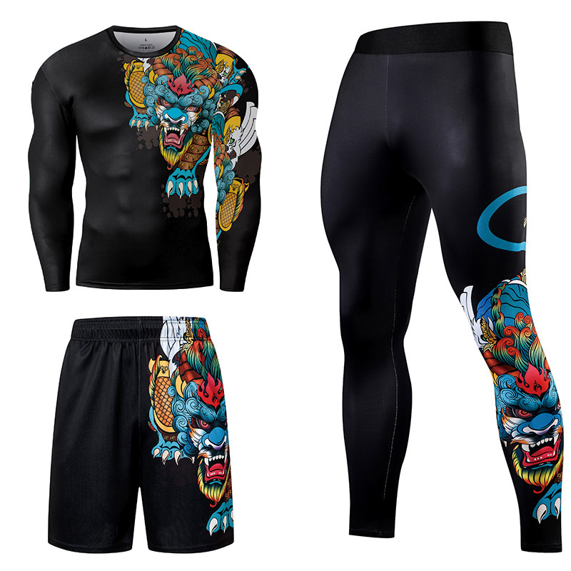 2/3PCS Men Jiu jitsu Tracksuit - Compression Long Pant 리뷰 및 가격
