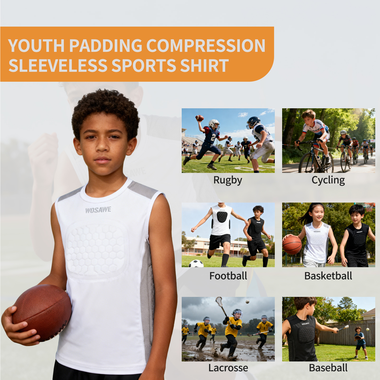 WOSAWE Boys Youth Baseball Che - Sleeveless Undershirt 리뷰 및 가격