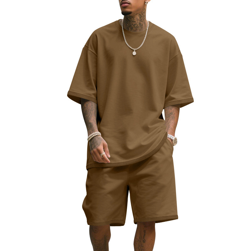 Men's Casual Two Piece Set Sum - T Shirt Tight Fit 리뷰 및 가격