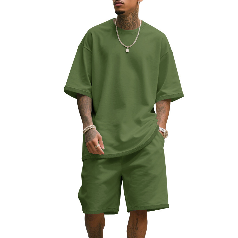 Men's Casual Two Piece Set Sum - T Shirt Tight Fit 리뷰 및 가격