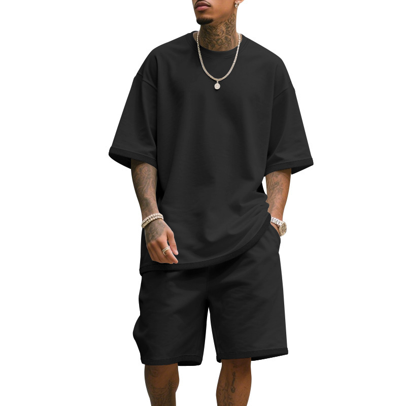 Men's Casual Two Piece Set Sum - T Shirt Tight Fit 리뷰 및 가격