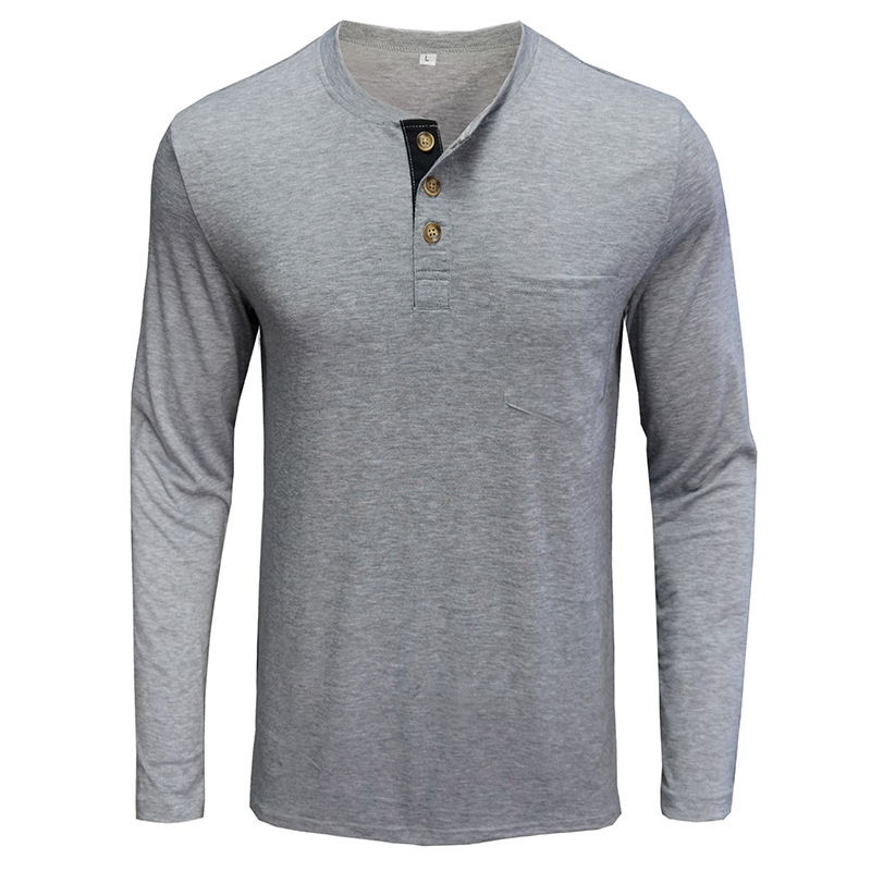 Men's Long Sleeve Henley Style - Undershirt Crew Neck 리뷰 및 가격
