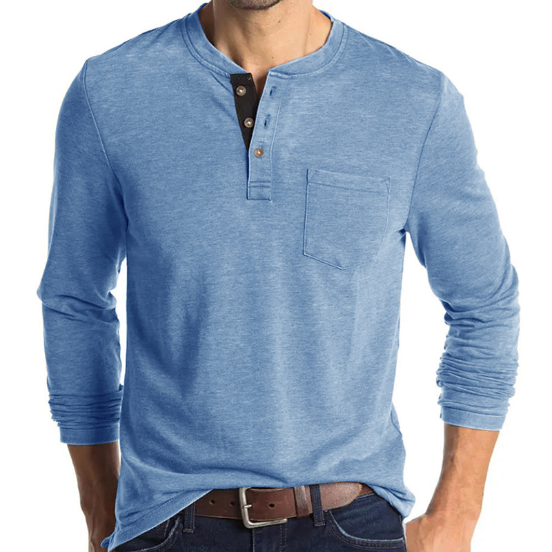 Men's Long Sleeve Henley Style - Undershirt Crew Neck 리뷰 및 가격