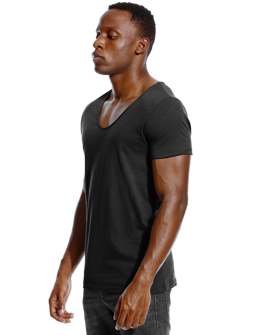 Scoop Neck T Shirt for Men Low - Undershirt Crew Neck 리뷰 및 가격