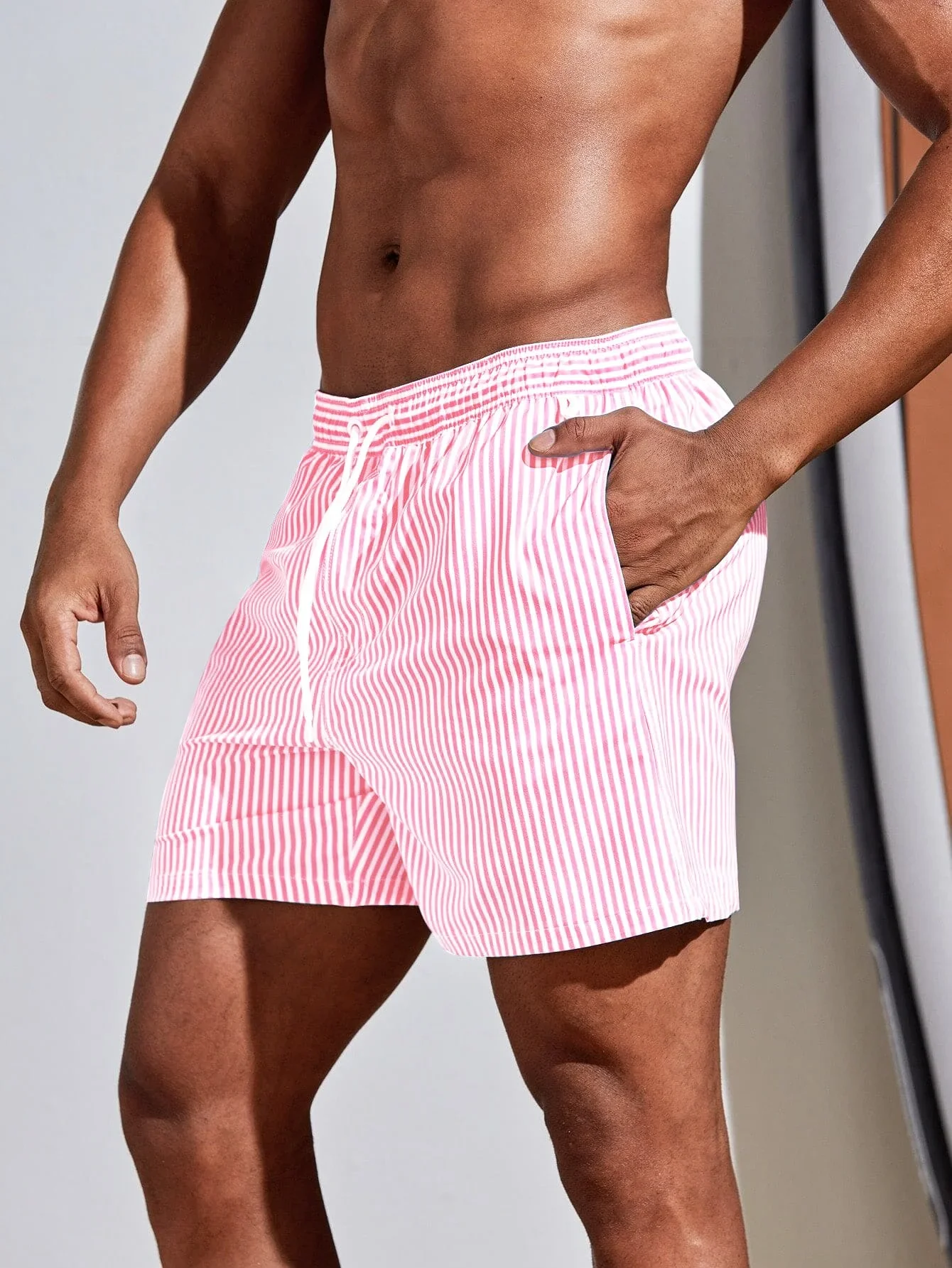 Men Vertical Striped Drawstrin - Bamboo Fiber Trunk 리뷰 및 가격