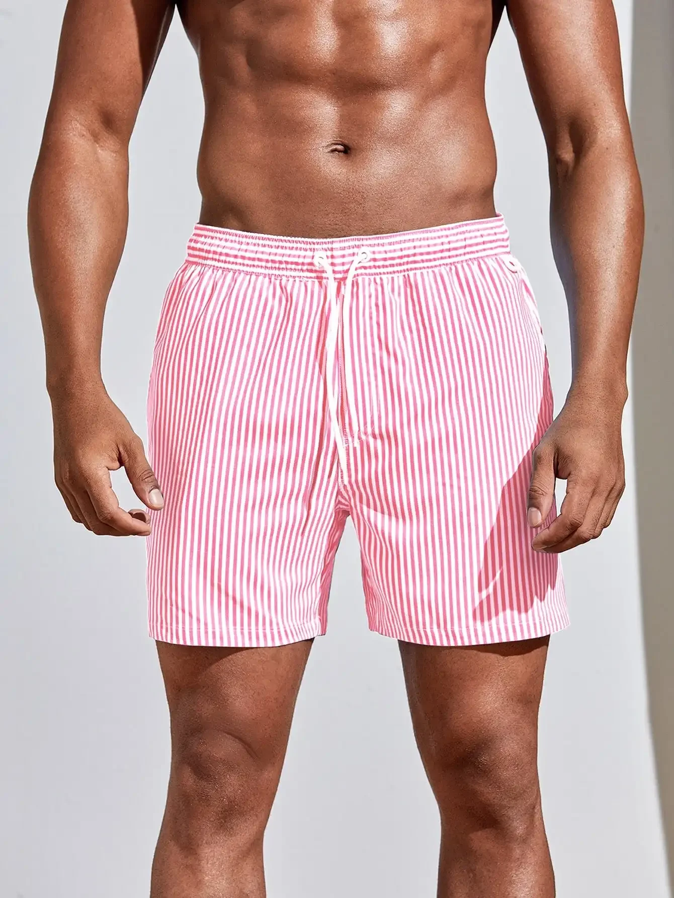 Men Vertical Striped Drawstrin - Bamboo Fiber Trunk 리뷰 및 가격