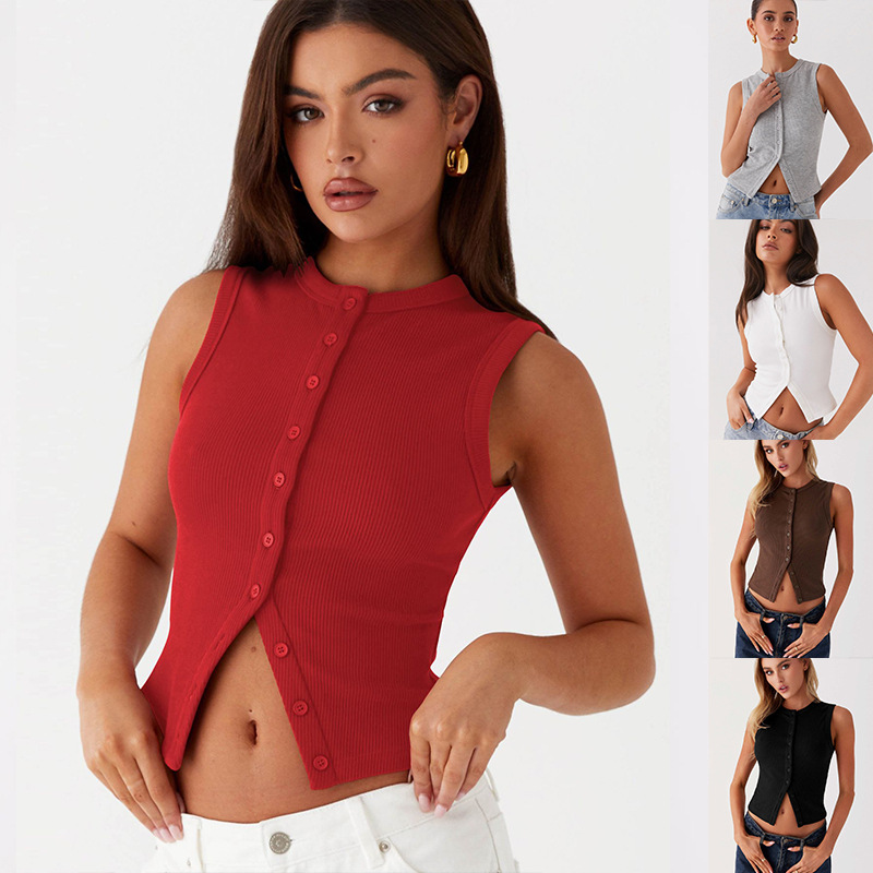 Ribbed Tank Button Crop Top Y2 - Tank Top Ribbed 리뷰 및 가격