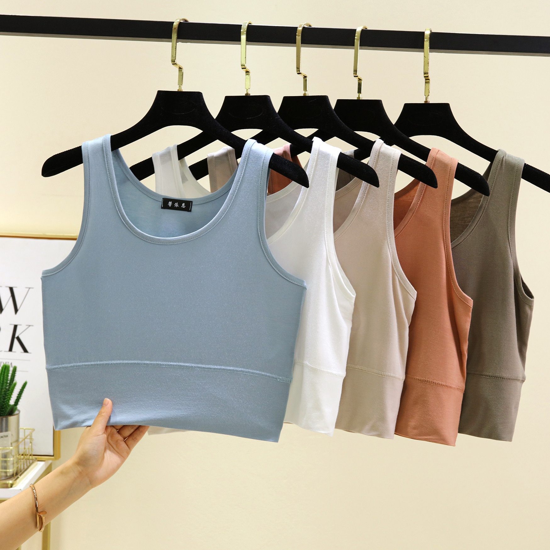 Modal O Neck cropped top Elast - Sleeveless Undershirt 리뷰 및 가격