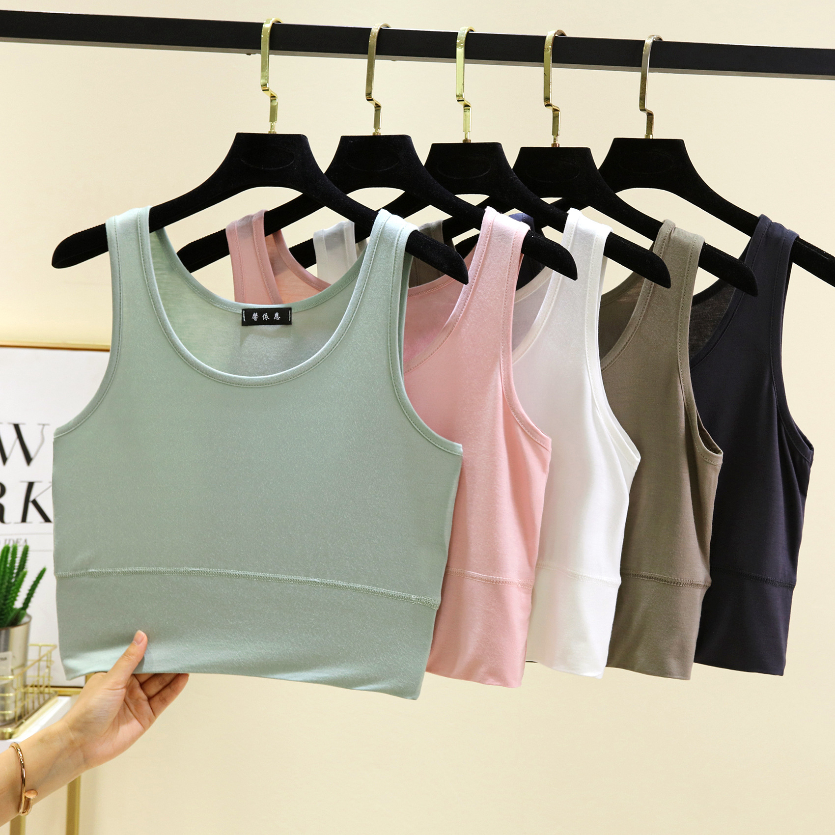 Modal O Neck cropped top Elast - Sleeveless Undershirt 리뷰 및 가격