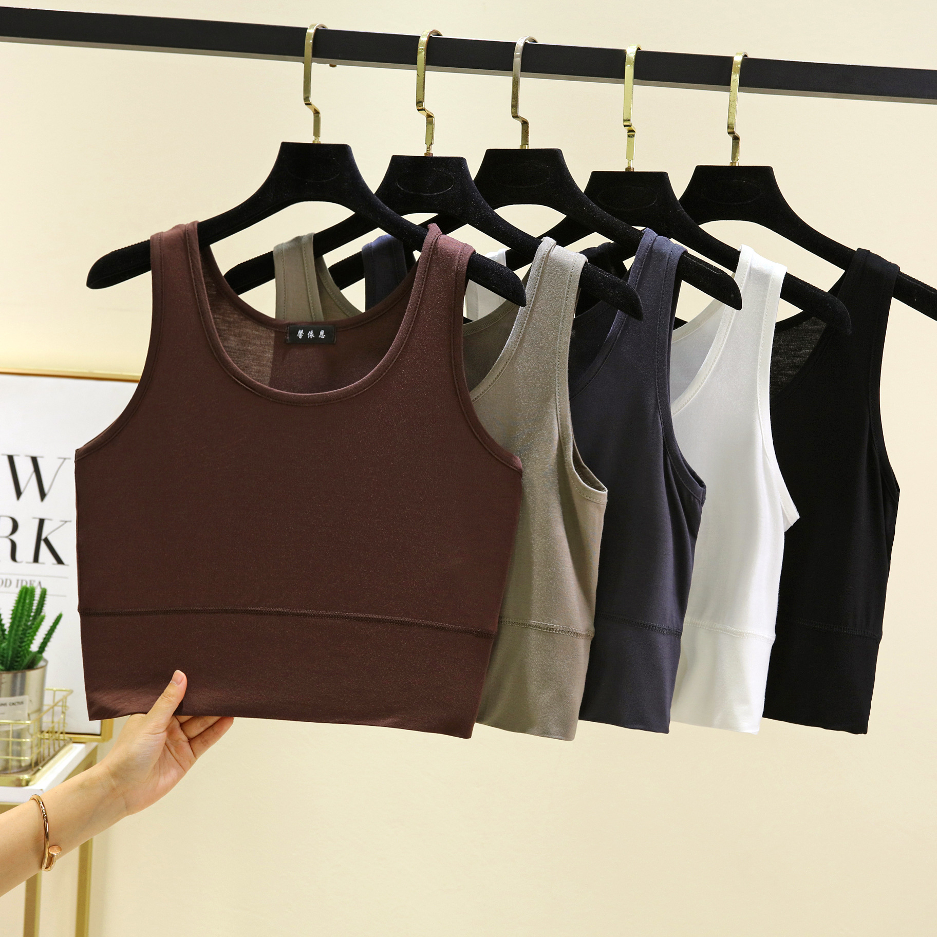 Modal O Neck cropped top Elast - Sleeveless Undershirt 리뷰 및 가격