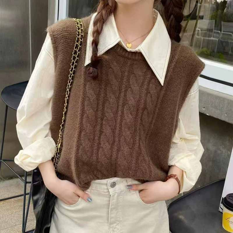 2025 New O-Neck Knitted Vest W - Sleeveless Undershirt 리뷰 및 가격