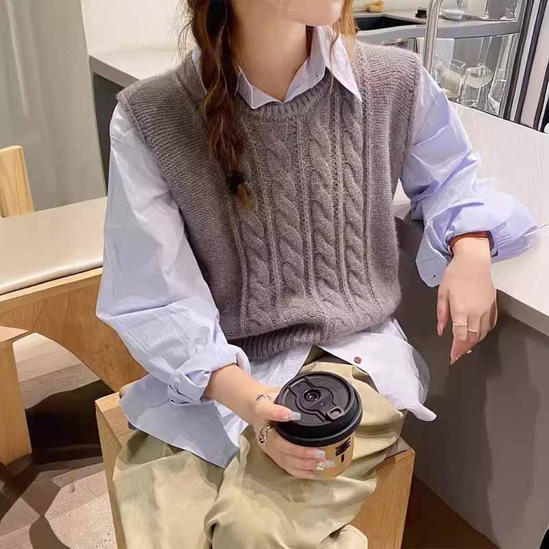 2025 New O-Neck Knitted Vest W - Sleeveless Undershirt 리뷰 및 가격