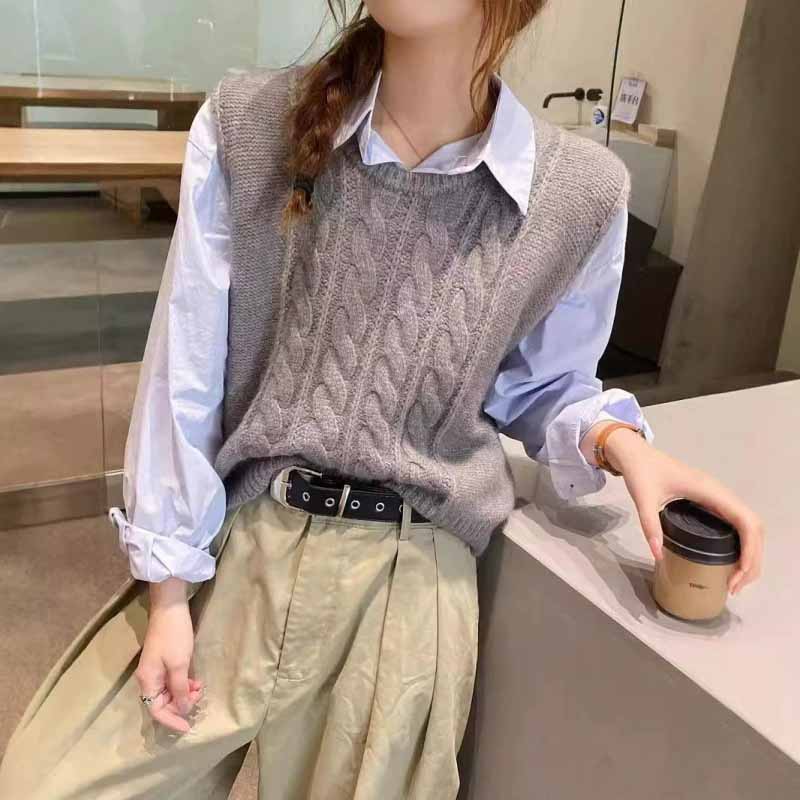 2025 New O-Neck Knitted Vest W - Sleeveless Undershirt 리뷰 및 가격