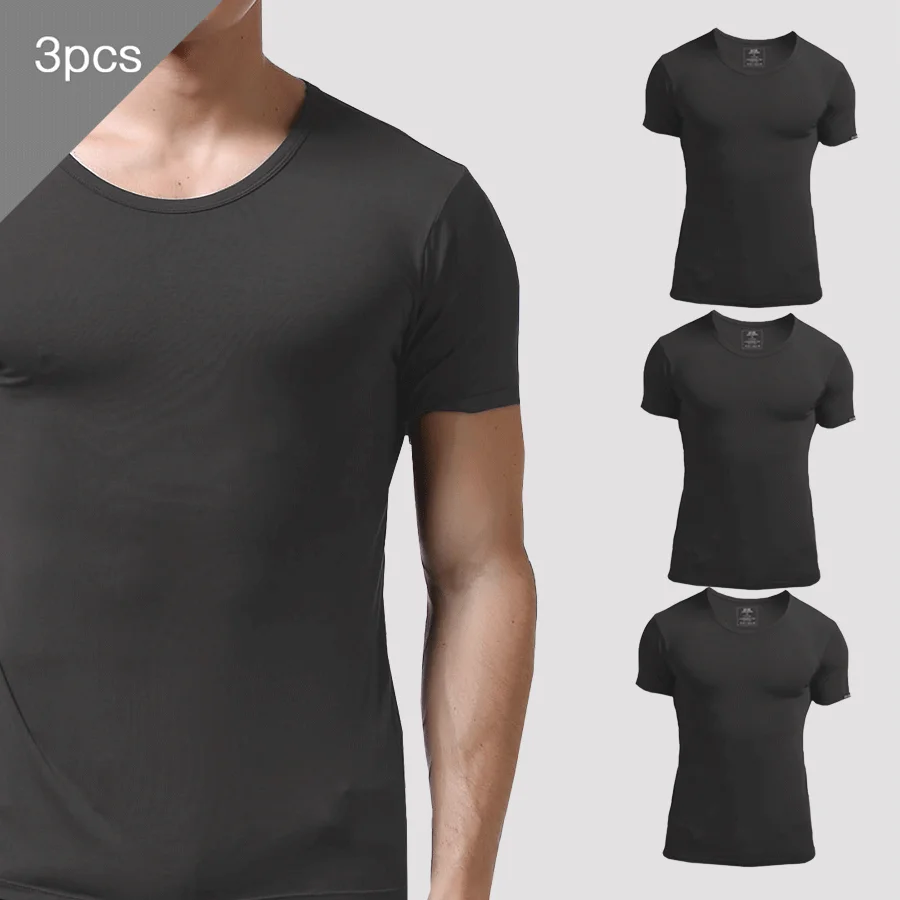 3PCS Men's Summer Short Sleeve - Undershirt Crew Neck 리뷰 및 가격