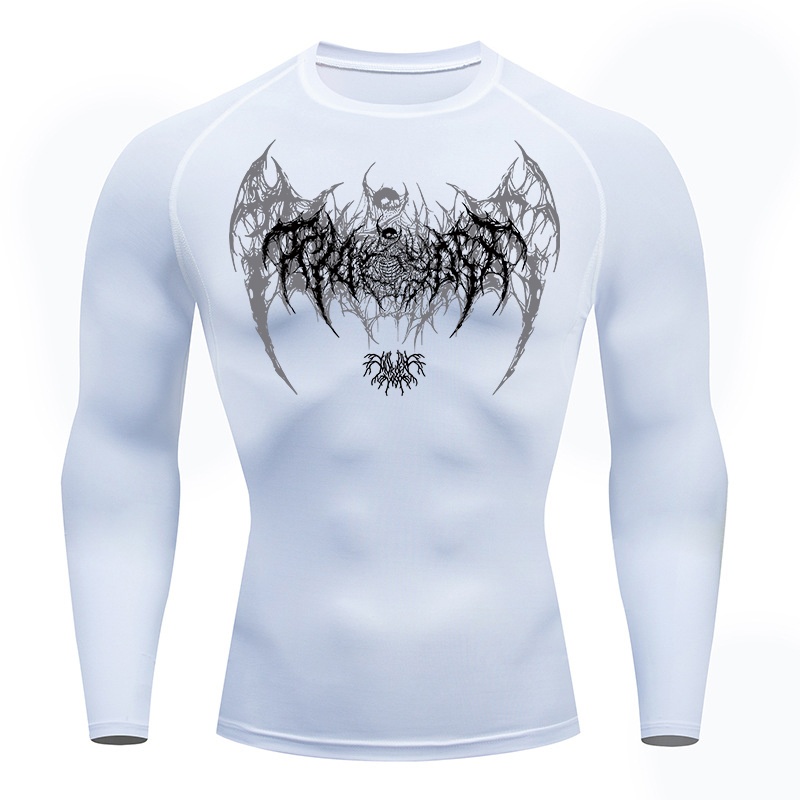 Skull Wings Print Long Sleeve  - Base Layer Top 리뷰 및 가격