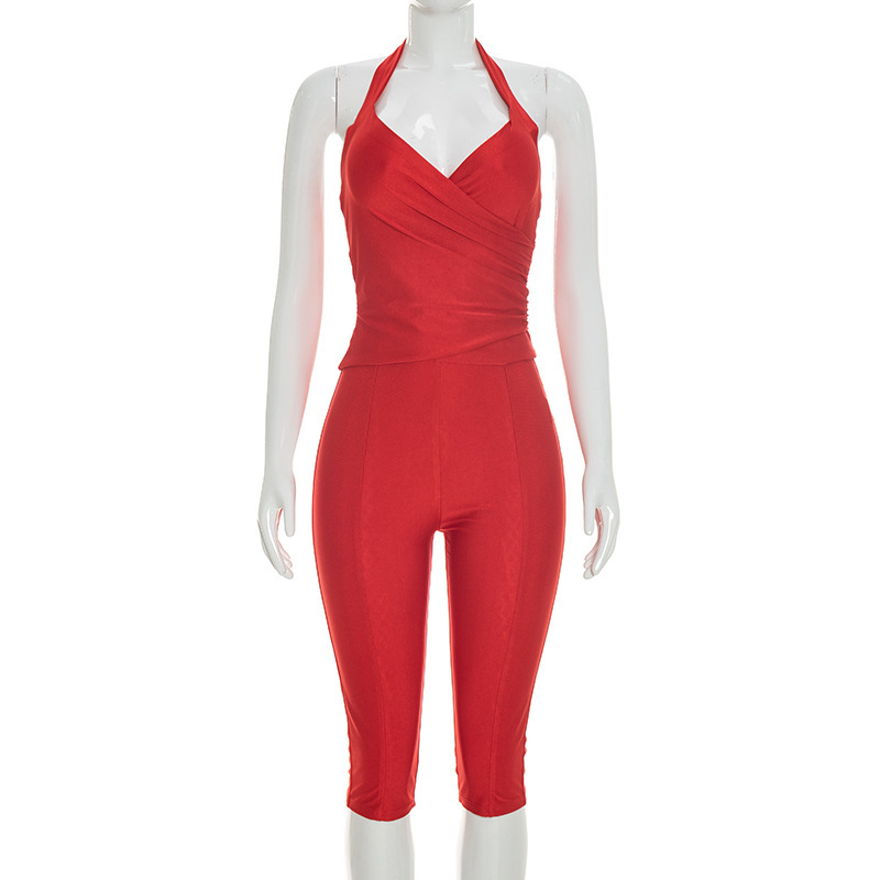 Women Slim 2 Piece Set Solid W - Suspender Tank Top 리뷰 및 가격