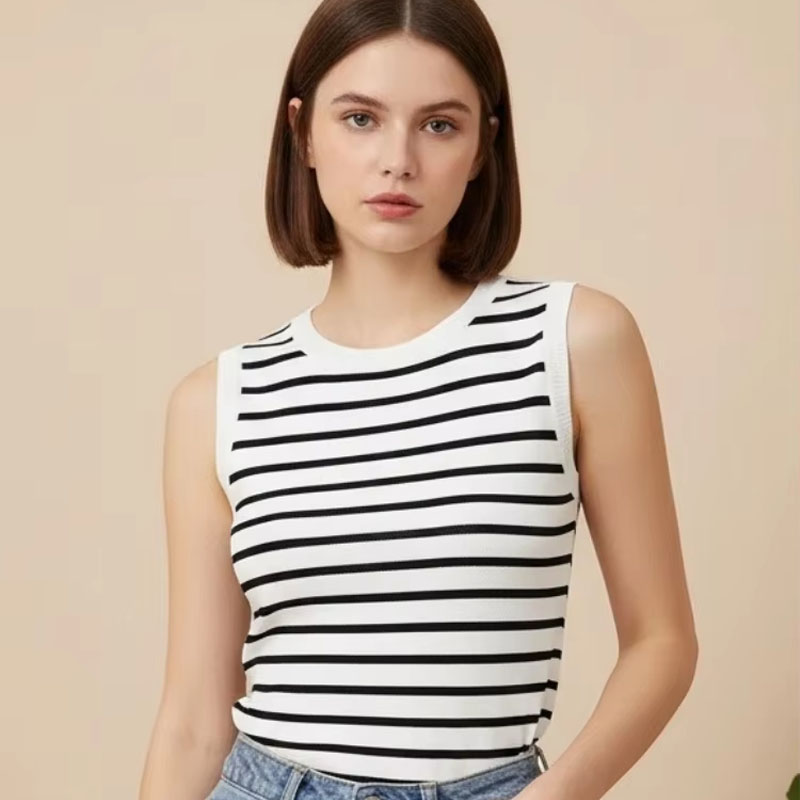 One Size Short Striped Ice Sil - Sleeveless Undershirt 리뷰 및 가격