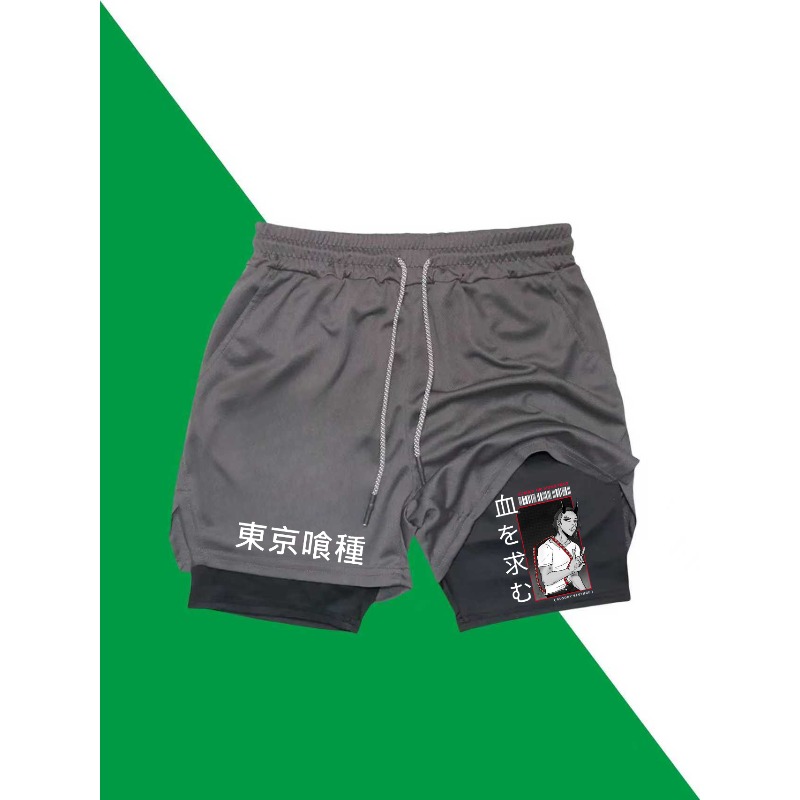 Tokyo Ghoul Print 2in1 Running - Compression Shorts Athletes 리뷰 및 가격