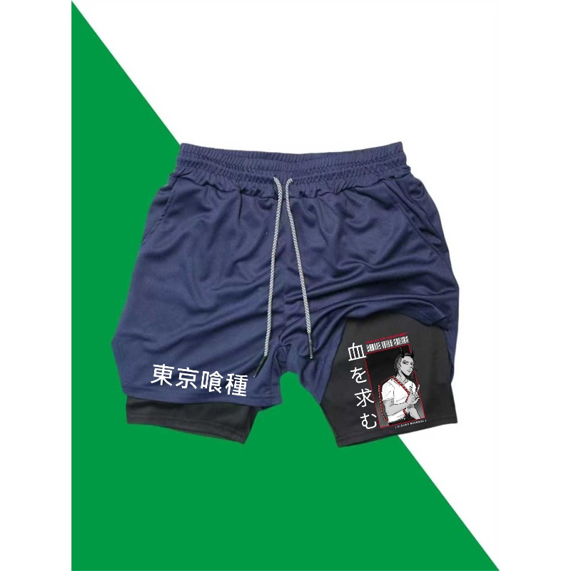 Tokyo Ghoul Print 2in1 Running - Compression Shorts Athletes 리뷰 및 가격