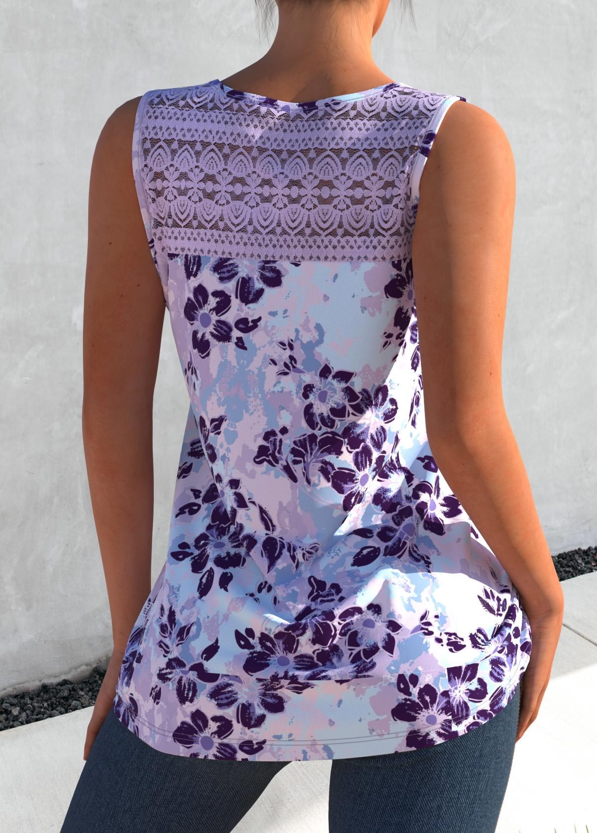 Plus Size Cross Strap Floral P - Suspender Tank Top 리뷰 및 가격