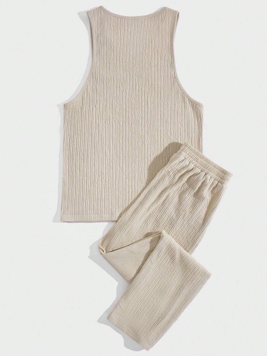 Men Solid Tank Top And Pants S - Tank Top Ribbed 리뷰 및 가격