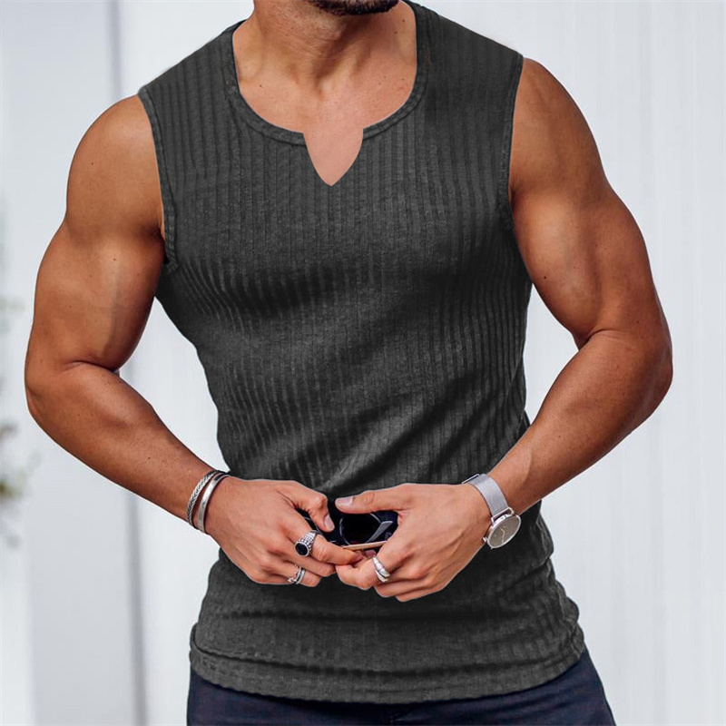 2024 Summer new men V-neck Ves - Undershirt Crew Neck 리뷰 및 가격