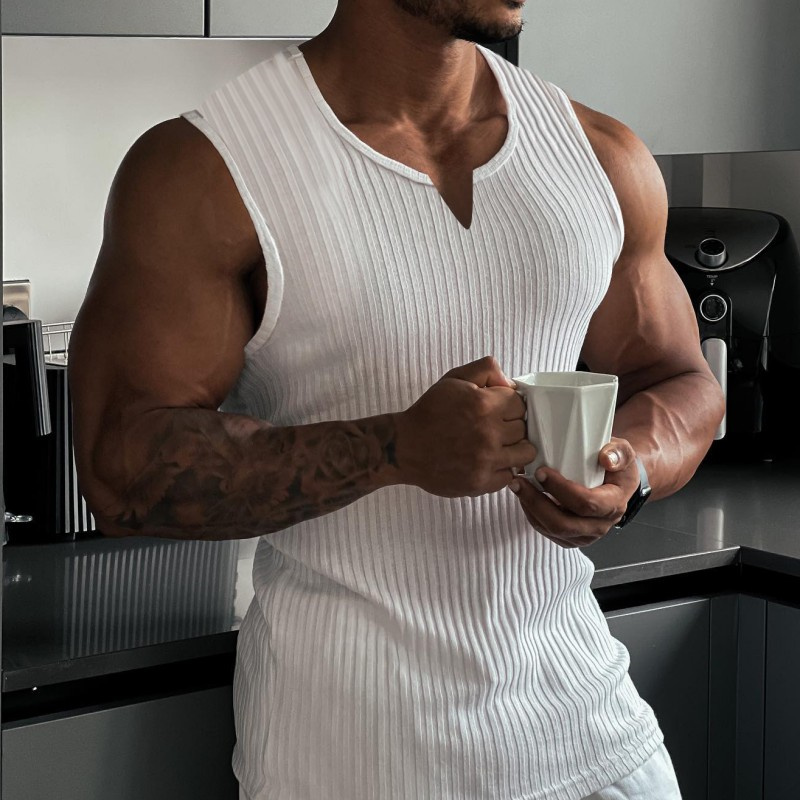 2024 Summer new men V-neck Ves - Undershirt Crew Neck 리뷰 및 가격