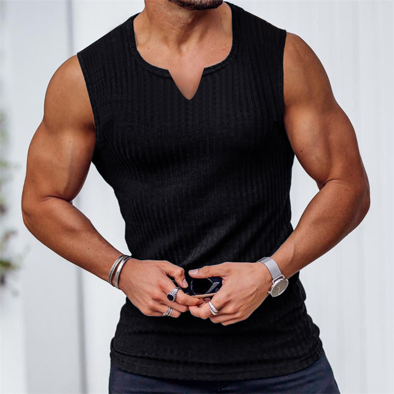 2024 Summer new men V-neck Ves - Undershirt Crew Neck 리뷰 및 가격