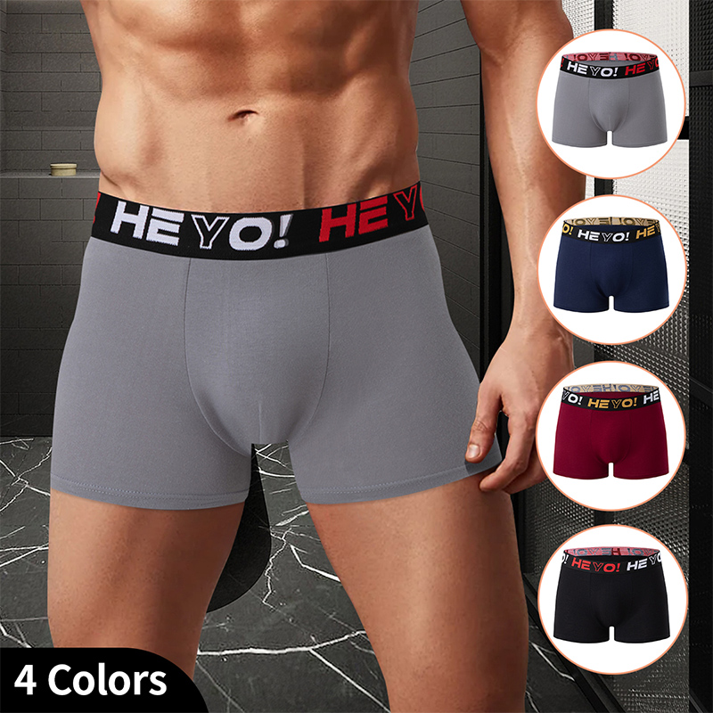 4-piece set of men's solid col - Boxer Brief Pack Cotton 리뷰 및 가격