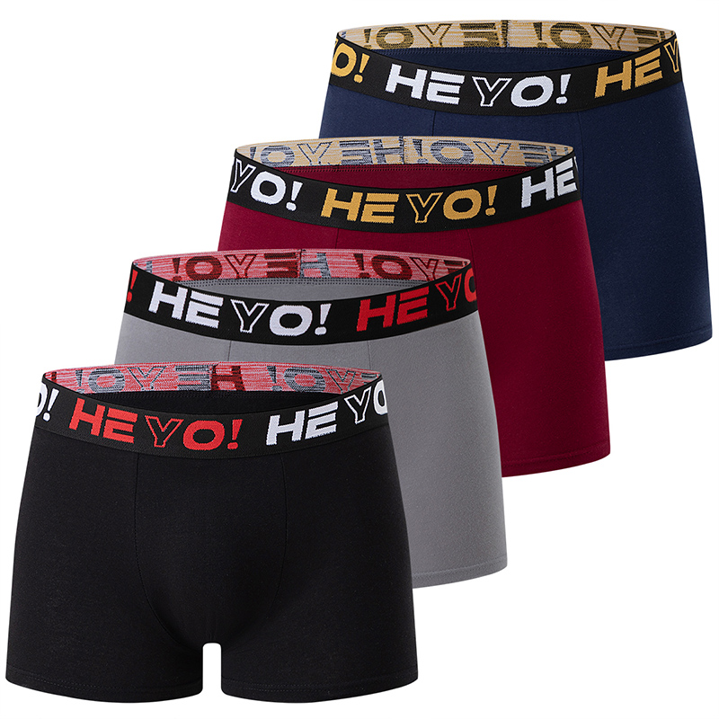 4-piece set of men's solid col - Boxer Brief Pack Cotton 리뷰 및 가격