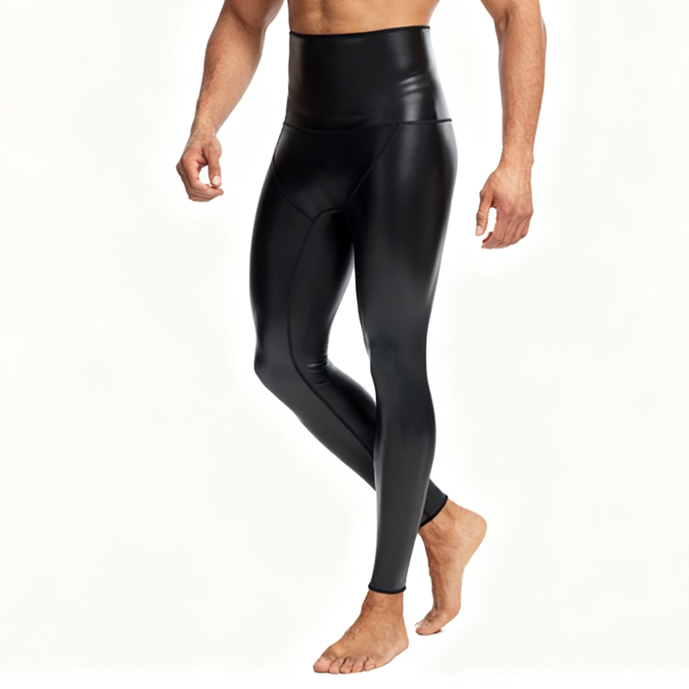 Sexy Men PU Leather Long Pants - Compression Long Pant 리뷰 및 가격