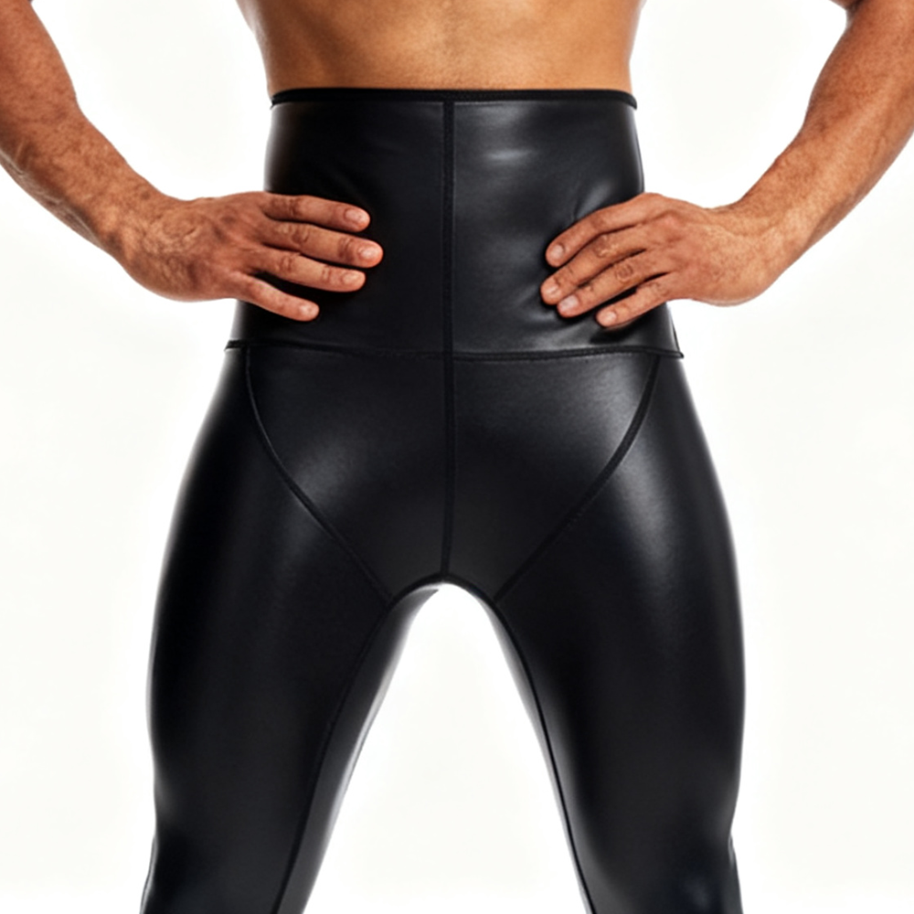 Sexy Men PU Leather Long Pants - Compression Long Pant 리뷰 및 가격