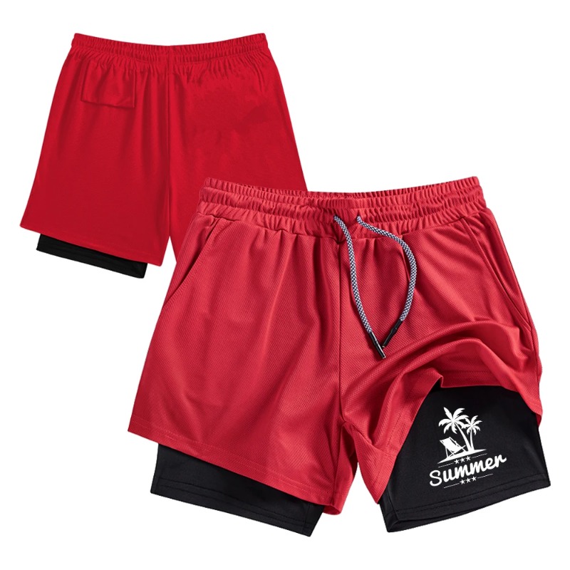 Summer Men's Double Layer Runn - Compression Shorts Athletes 리뷰 및 가격