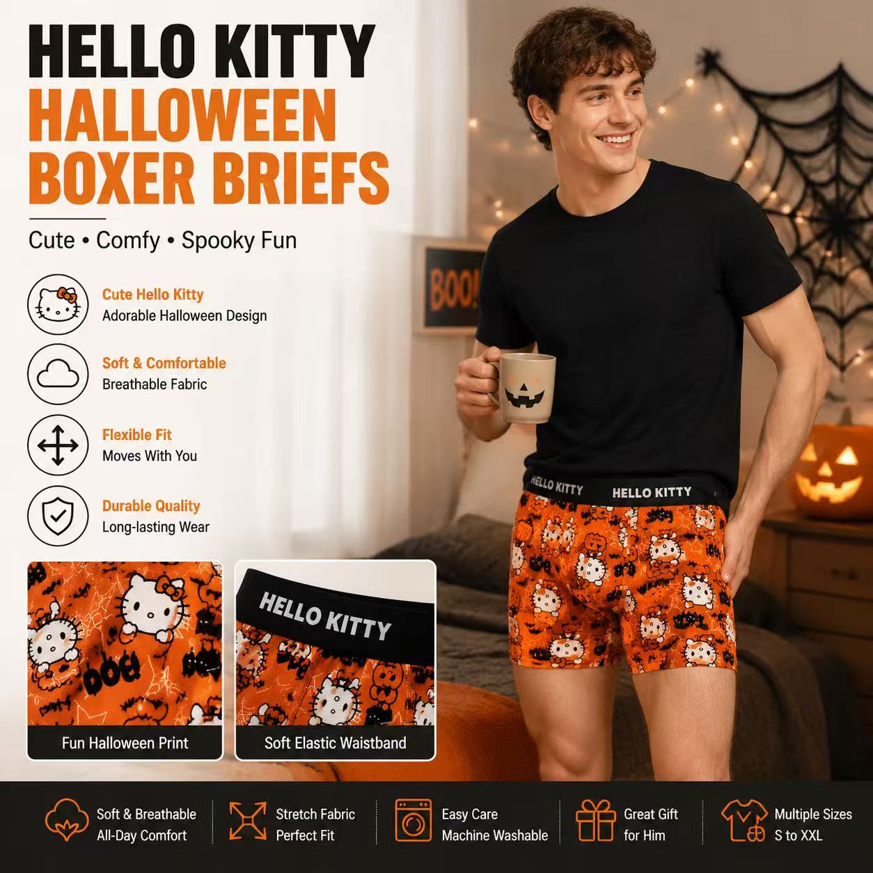 Print Hello Kitty Men's Sports - Quick Dry Underwear 리뷰 및 가격