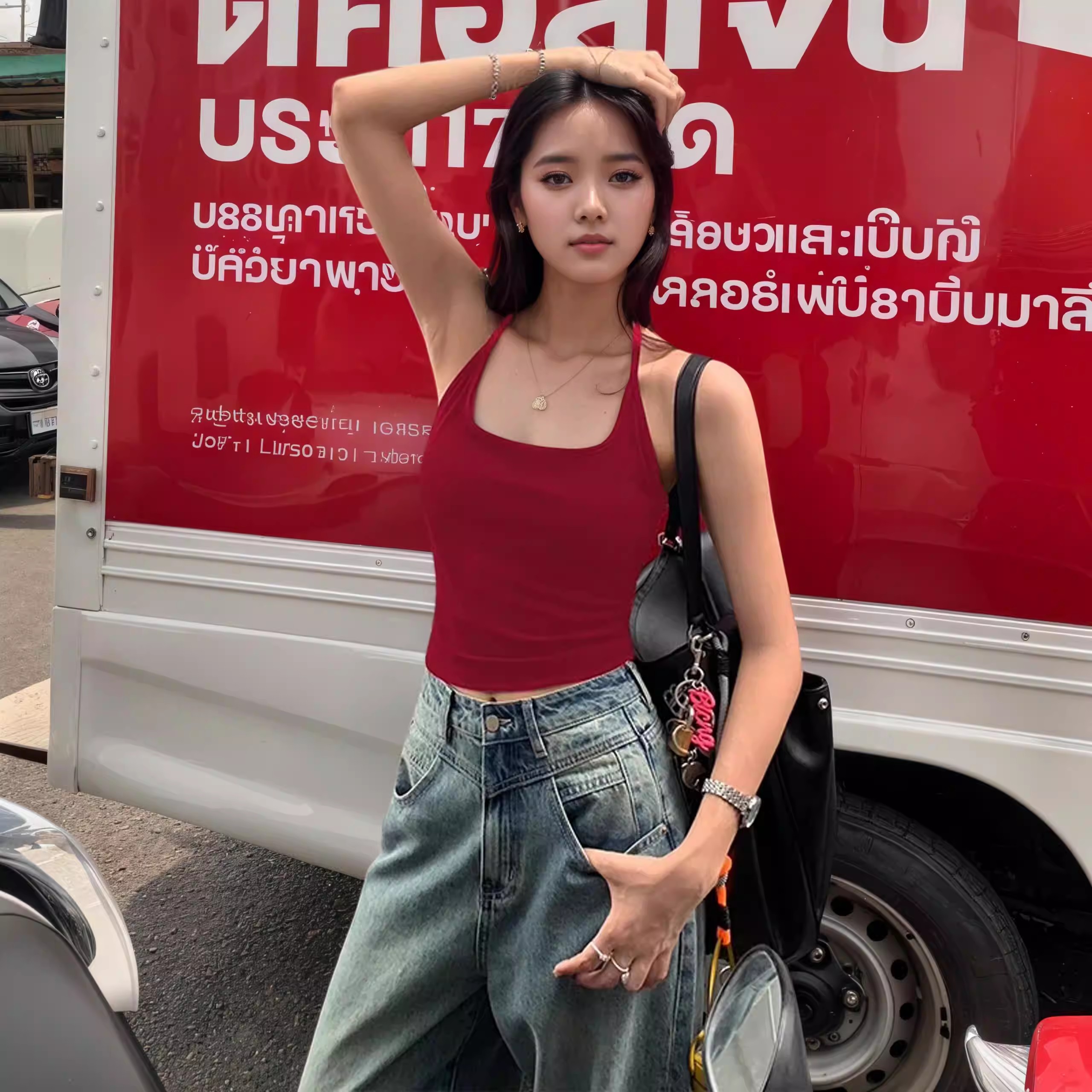 Women's Color-Blocked Thin-Str - Suspender Tank Top 리뷰 및 가격