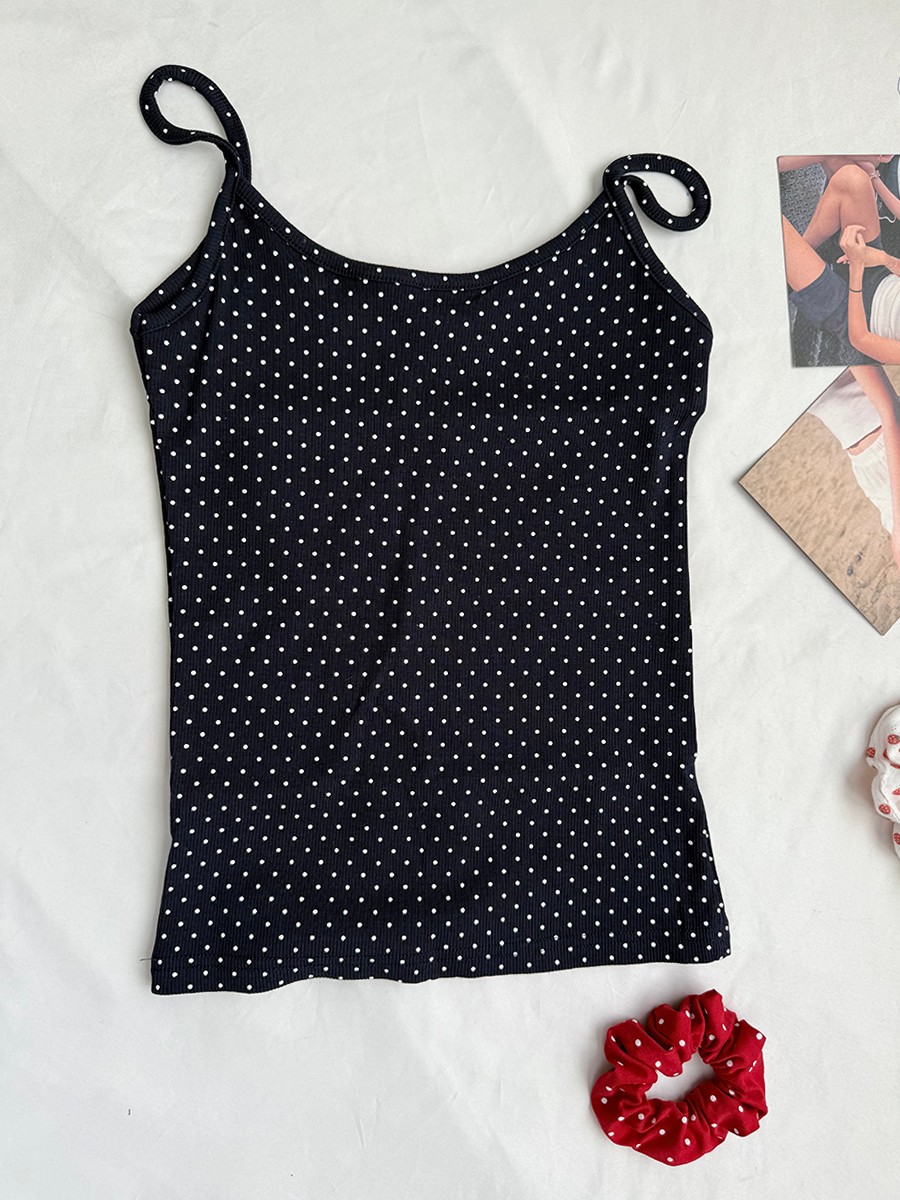 Navy Dot Ribbed Shorts Sets Wo - Tank Top Ribbed 리뷰 및 가격