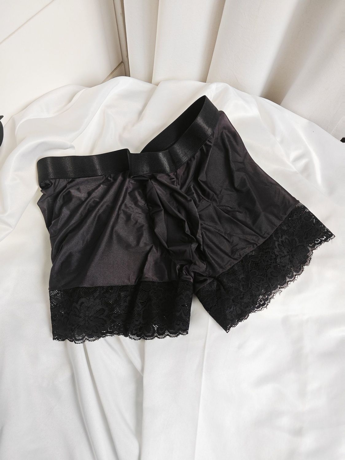 Sexy Man's Glossy Lace Hem Sho - Pouch Boxer Pouch 리뷰 및 가격