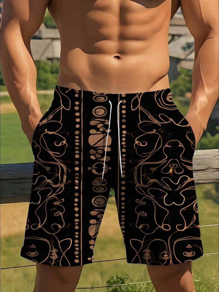 Mens Abstract Geometric Print  - Trunk Breathable Men 리뷰 및 가격