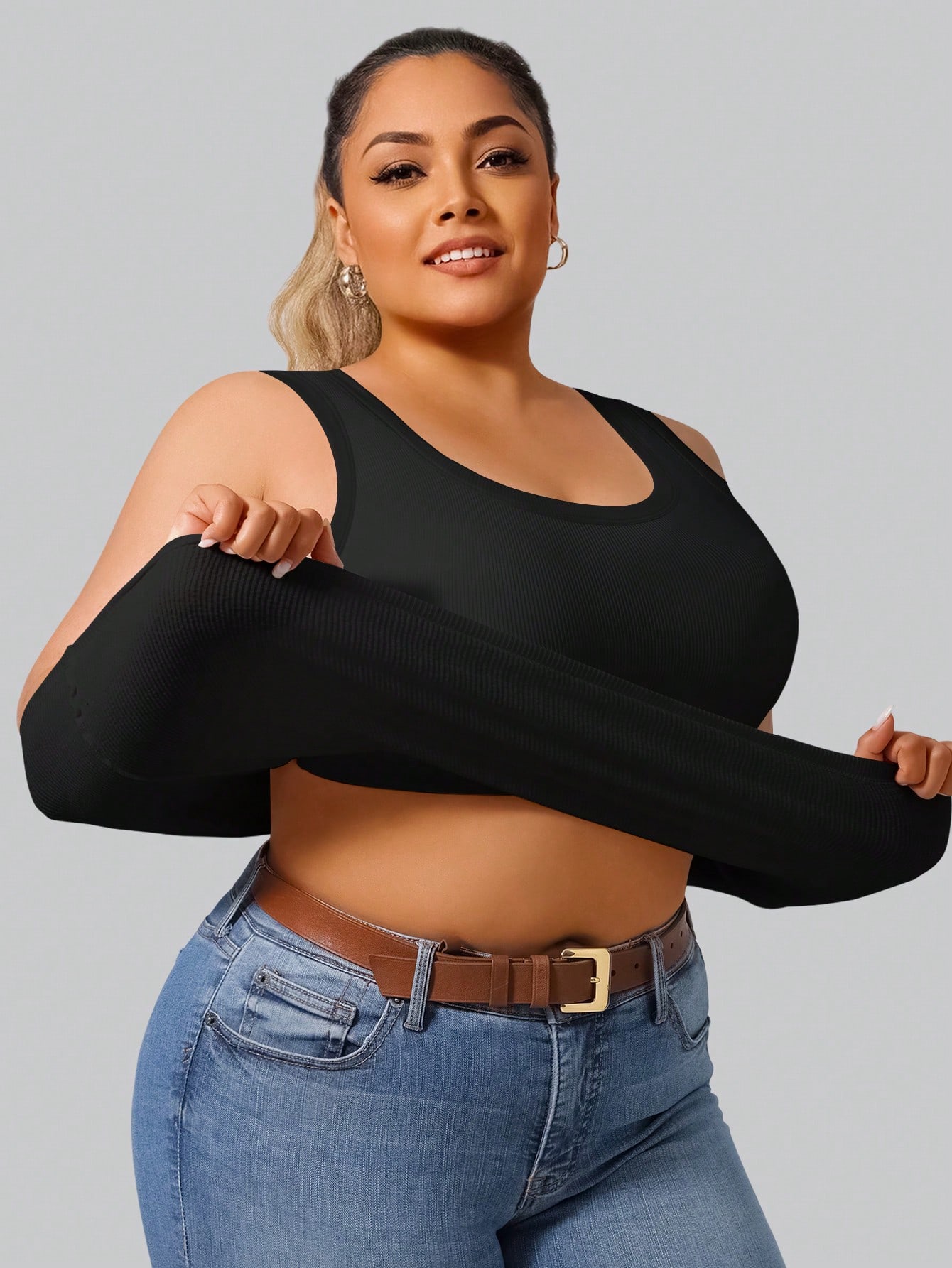 Plus Size Women's High Stretch - Tank Top Ribbed 리뷰 및 가격