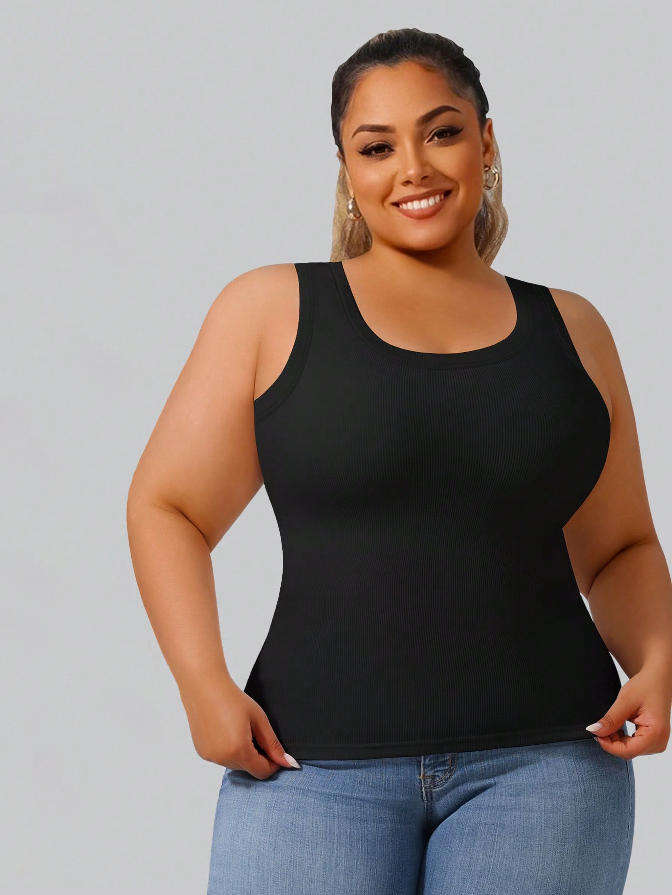 Plus Size Women's High Stretch - Tank Top Ribbed 리뷰 및 가격