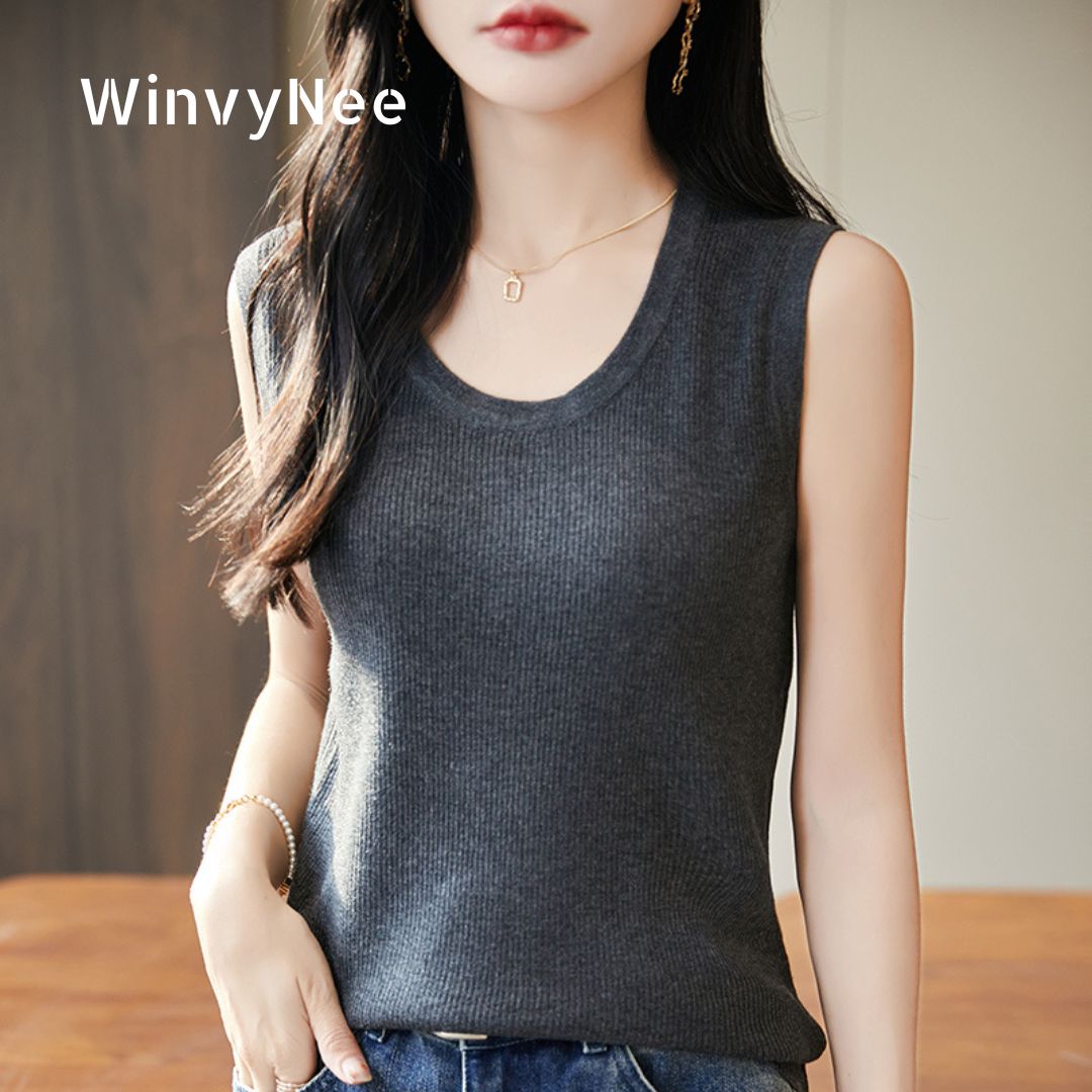 WinvyNee Women Deep Crew Neck  - Tank Top Ribbed 리뷰 및 가격