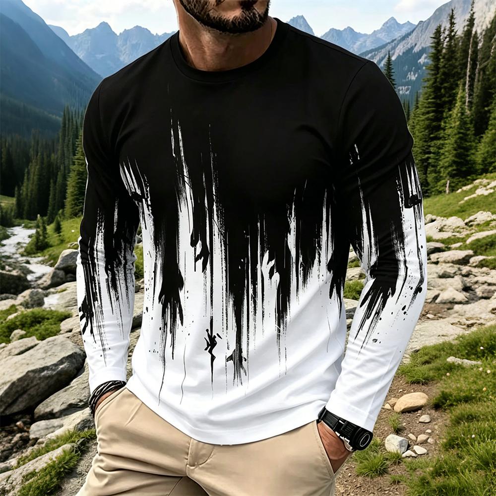 Men's Gradient Ink Splash Long - Base Layer Top 리뷰 및 가격