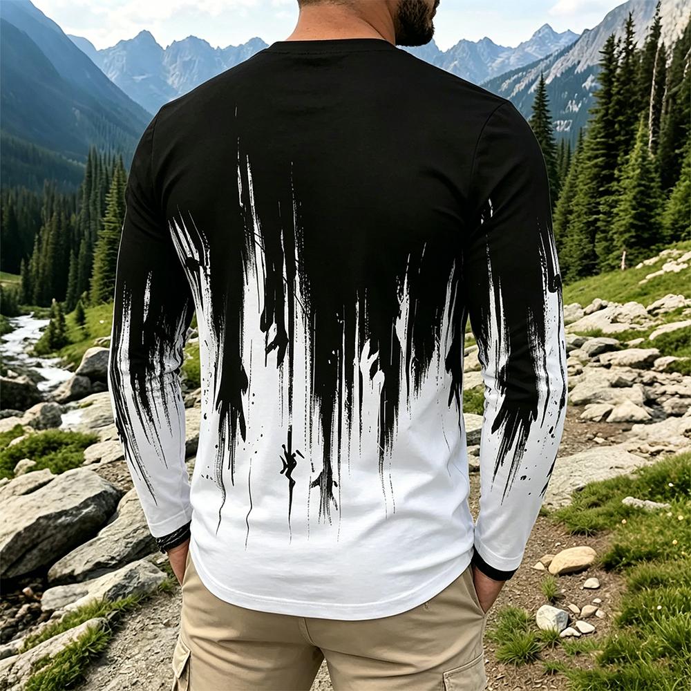 Men's Gradient Ink Splash Long - Base Layer Top 리뷰 및 가격