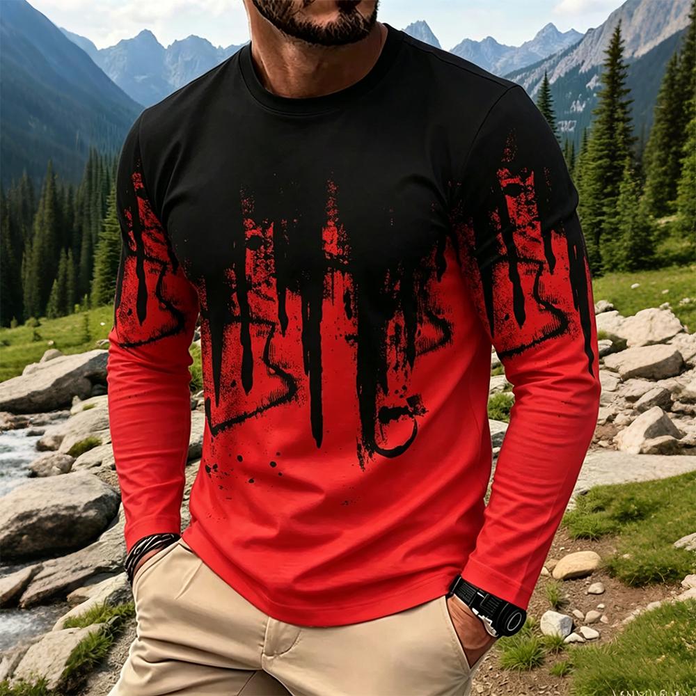 Men's Gradient Ink Splash Long - Base Layer Top 리뷰 및 가격